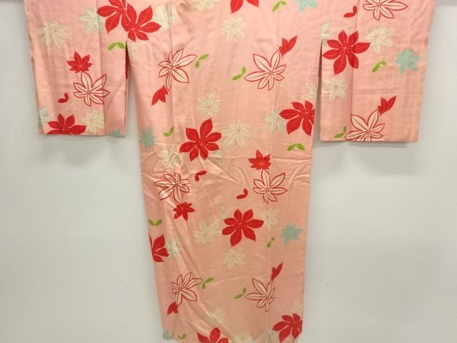 JAPANESE KIMONO / ANTIQUE HITOE JUBAN / SILK / MON KINSHA / MAPLE